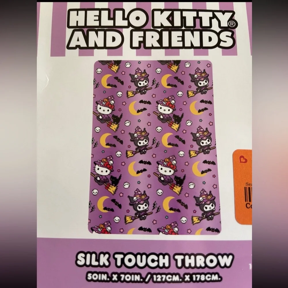 Hello Kitty & Kuromi Throw Blanket 50x70 Halloween NWT**